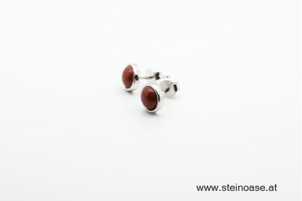 Ohrstecker Jaspis Cabochon  Silber 8mm
